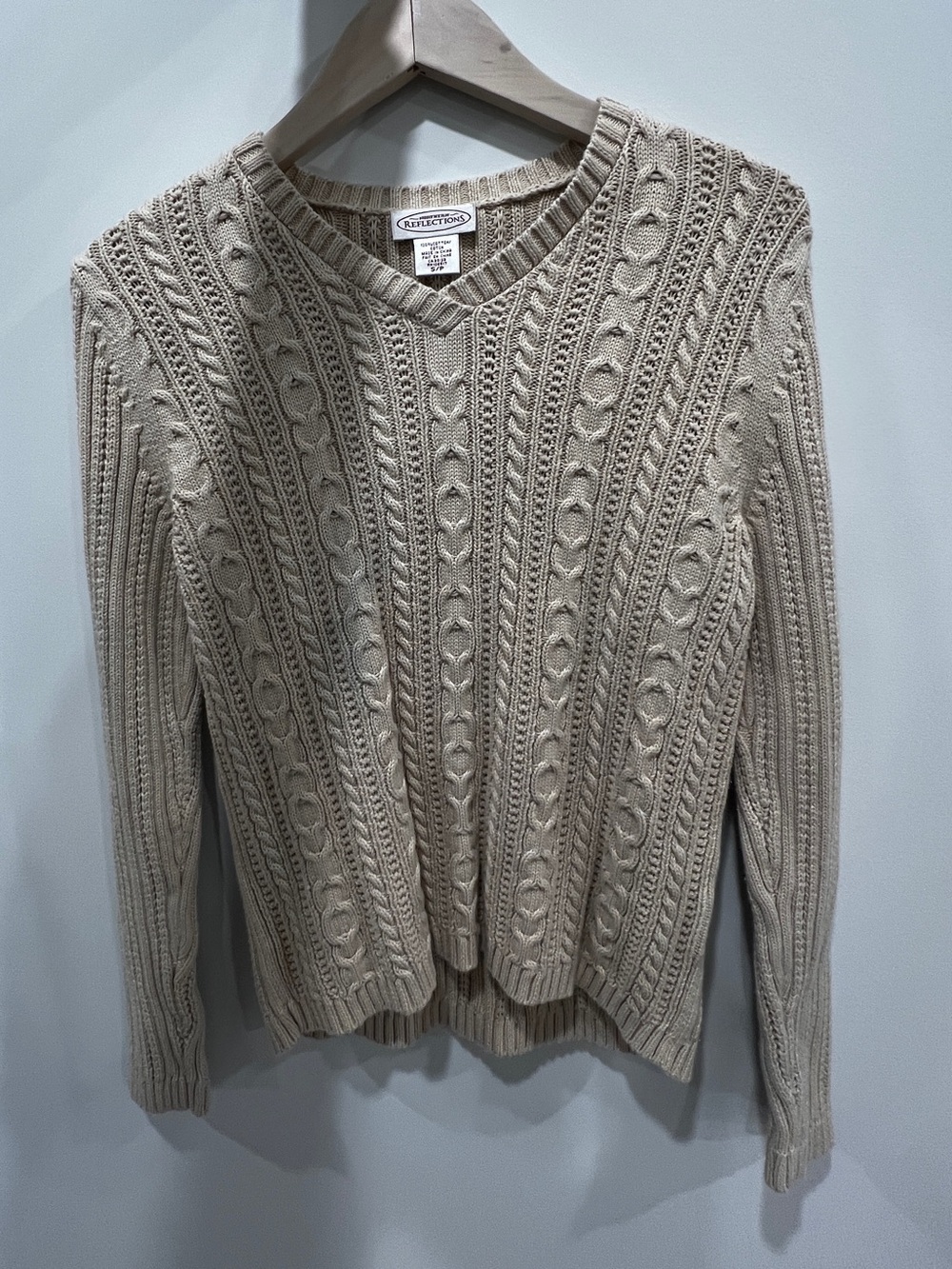 Northern Reflections Beige Cable Sweater